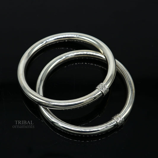925 sterling silver plain shiny bright bangle bracelet kada, excellent personalized gifting stylish fancy bangle for girls nba268 - TRIBAL ORNAMENTS