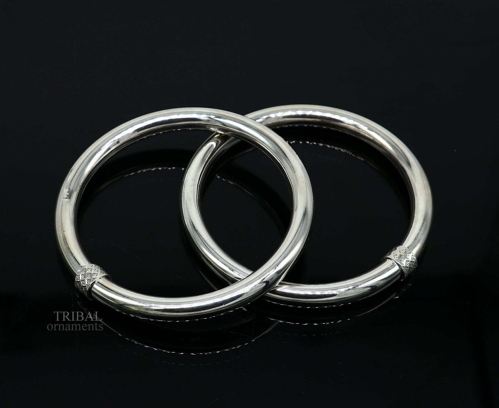 925 sterling silver plain shiny bright bangle bracelet kada, excellent personalized gifting stylish fancy bangle for girls nba268 - TRIBAL ORNAMENTS