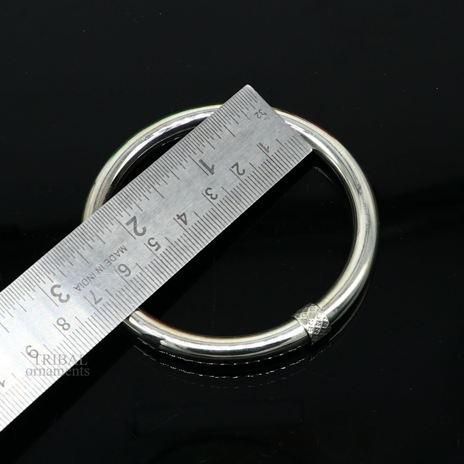 925 sterling silver plain shiny bright bangle bracelet kada, excellent personalized gifting stylish fancy bangle for girls nba268 - TRIBAL ORNAMENTS