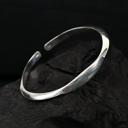 925 sterling silver plain shiny designer bangle bracelet kada, excellent personalized gifting adjustable fancy bangle men's or girls cuff68 - TRIBAL ORNAMENTS