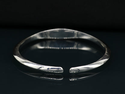 925 sterling silver plain shiny designer bangle bracelet kada, excellent personalized gifting adjustable fancy bangle men's or girls cuff68 - TRIBAL ORNAMENTS