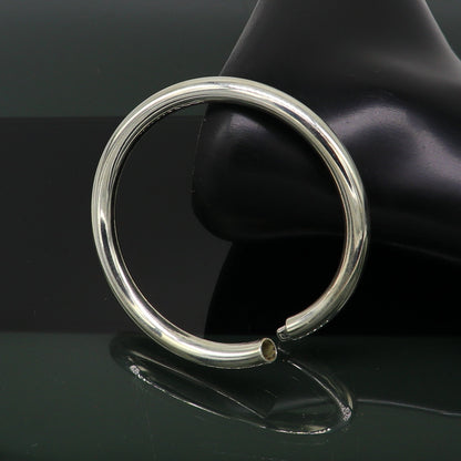 Fine 925 sterling silver plain shiny bright bangle bracelet kada, excellent personalized gifting stylish fancy bangle men's or girls nssk350 - TRIBAL ORNAMENTS