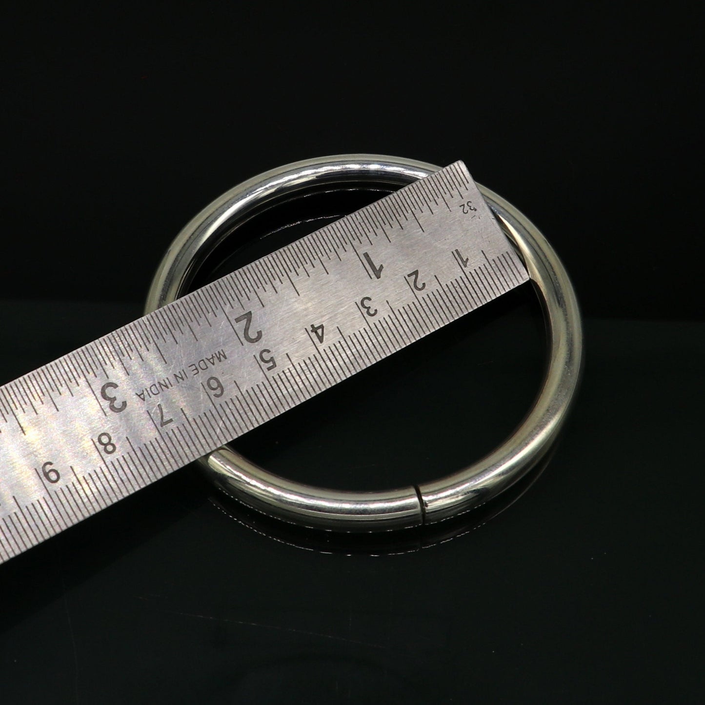 Fine 925 sterling silver plain shiny bright bangle bracelet kada, excellent personalized gifting stylish fancy bangle men's or girls nssk350 - TRIBAL ORNAMENTS