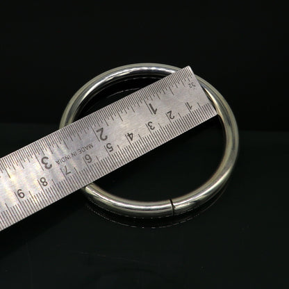 Fine 925 sterling silver plain shiny bright bangle bracelet kada, excellent personalized gifting stylish fancy bangle men's or girls nssk350 - TRIBAL ORNAMENTS