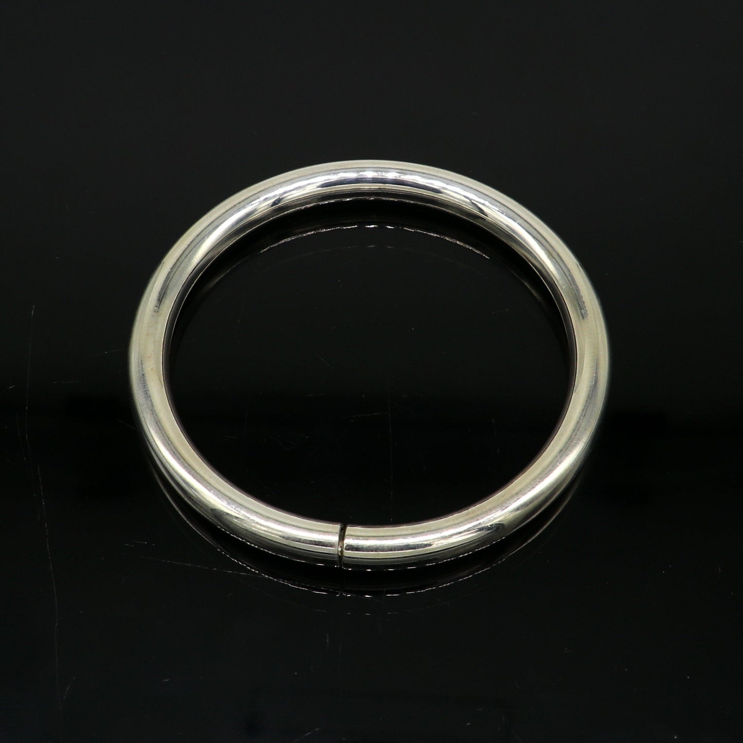 Fine 925 sterling silver plain shiny bright bangle bracelet kada, excellent personalized gifting stylish fancy bangle men's or girls nssk350 - TRIBAL ORNAMENTS