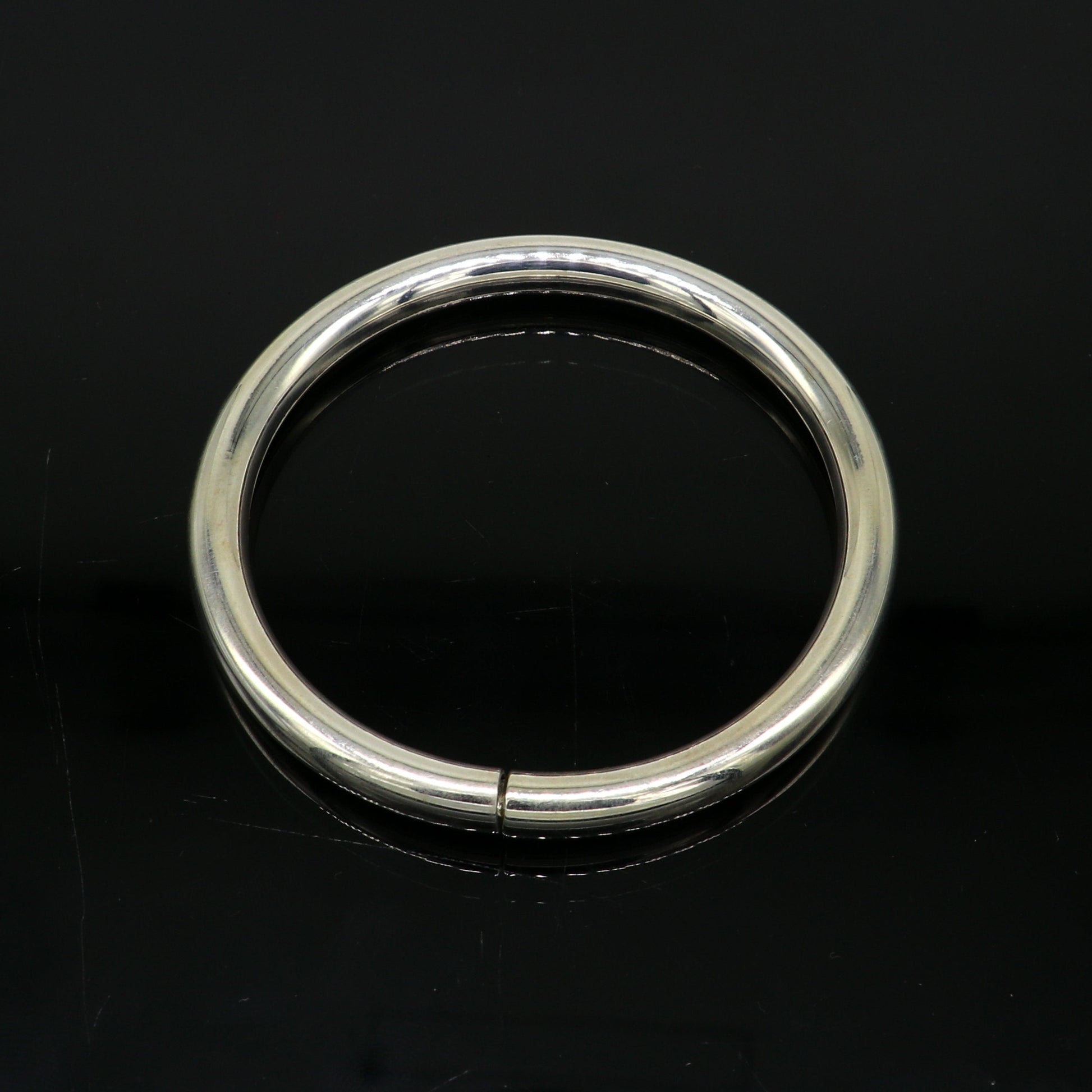 Fine 925 sterling silver plain shiny bright bangle bracelet kada, excellent personalized gifting stylish fancy bangle men's or girls nssk350 - TRIBAL ORNAMENTS