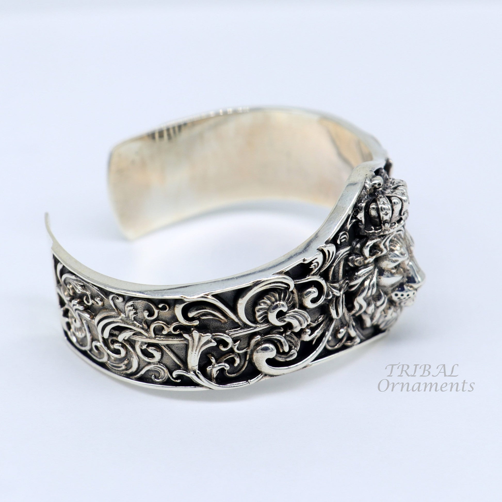Lion cuff kada 925 sterling silver handmade amazing cuff bracelet Adjustable daily use tribal style jewelry unisex gift cuff99 - TRIBAL ORNAMENTS