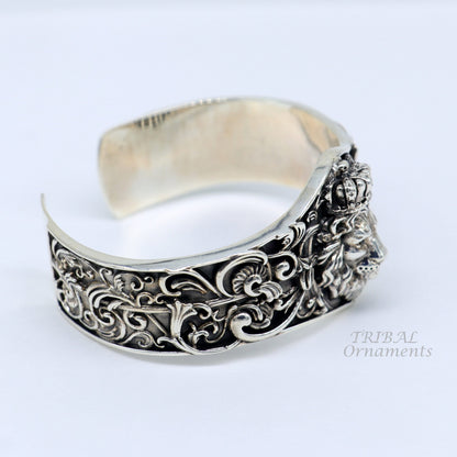 Lion cuff kada 925 sterling silver handmade amazing cuff bracelet Adjustable daily use tribal style jewelry unisex gift cuff99 - TRIBAL ORNAMENTS
