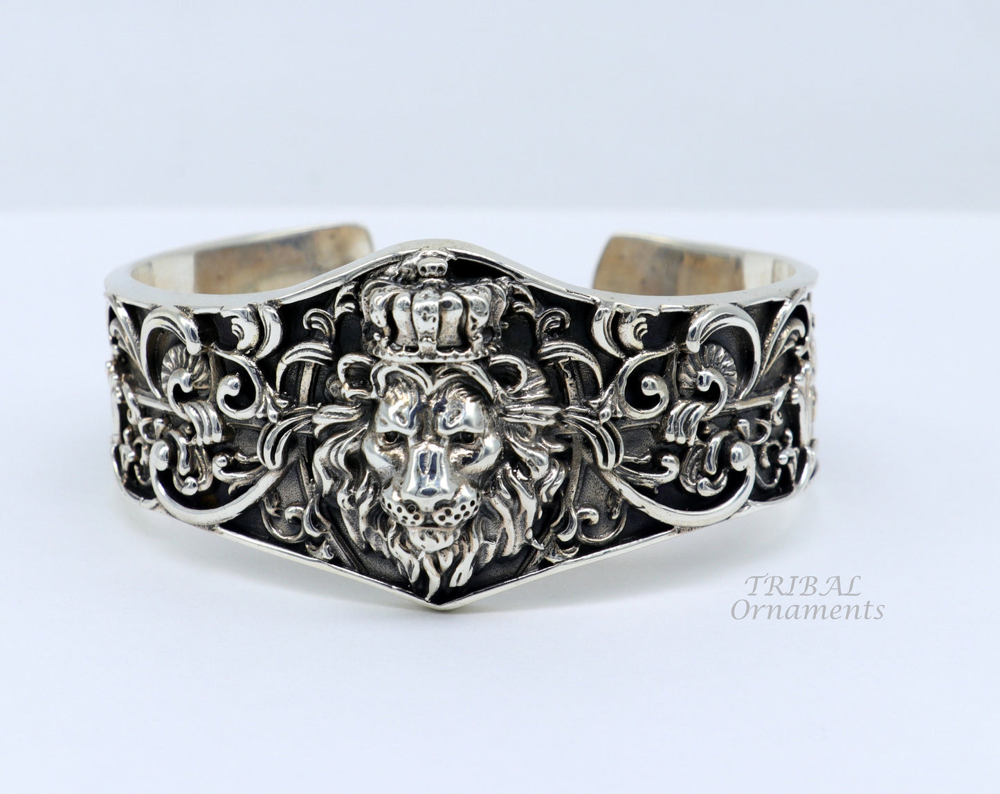Lion cuff kada 925 sterling silver handmade amazing cuff bracelet Adjustable daily use tribal style jewelry unisex gift cuff99 - TRIBAL ORNAMENTS
