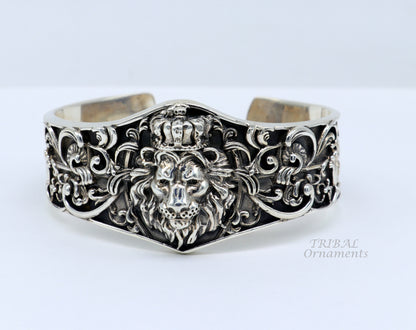 Lion cuff kada 925 sterling silver handmade amazing cuff bracelet Adjustable daily use tribal style jewelry unisex gift cuff99 - TRIBAL ORNAMENTS