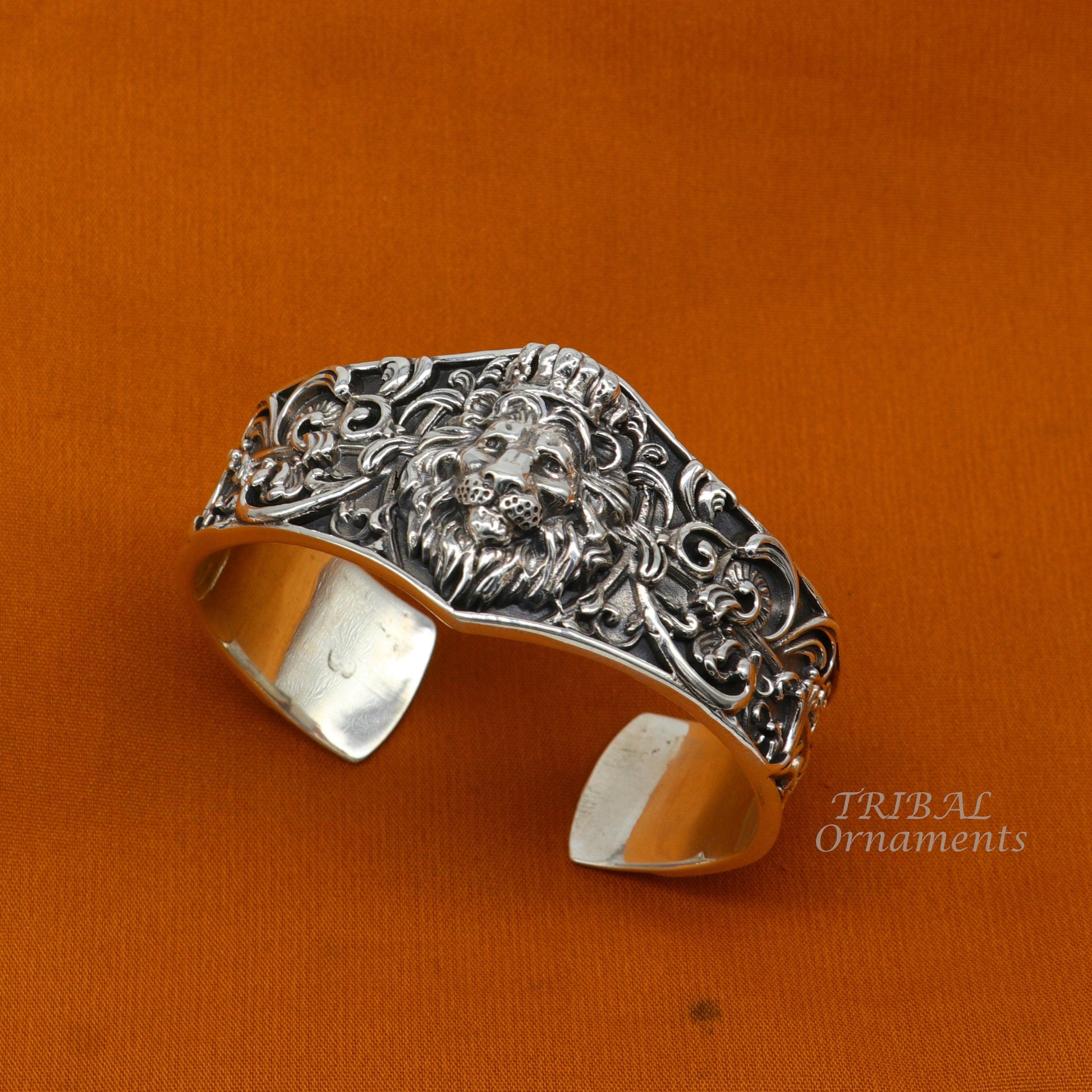 Lion cuff kada 925 sterling silver handmade amazing cuff bracelet Adjustable daily use tribal style jewelry unisex gift cuff99 - TRIBAL ORNAMENTS
