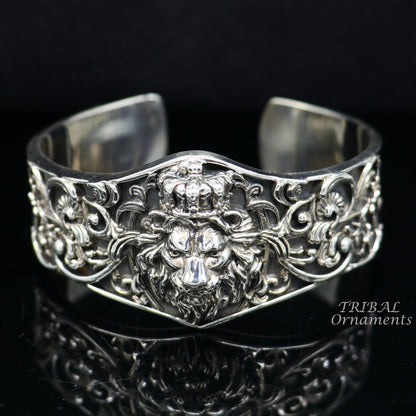 Lion cuff kada 925 sterling silver handmade amazing cuff bracelet Adjustable daily use tribal style jewelry unisex gift cuff99 - TRIBAL ORNAMENTS