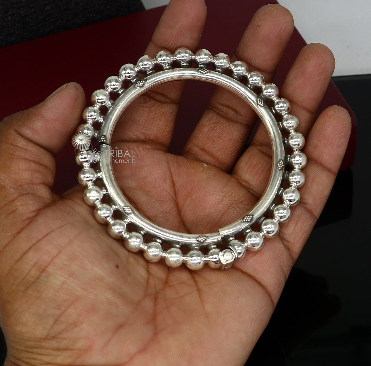 Amazing 925 sterling silver flower design unique style handmade bangle bracelet , best brides collection wedding jewelry from india nba411 - TRIBAL ORNAMENTS