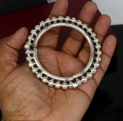 Amazing 925 sterling silver flower design unique style handmade bangle bracelet , best brides collection wedding jewelry from india nba411 - TRIBAL ORNAMENTS