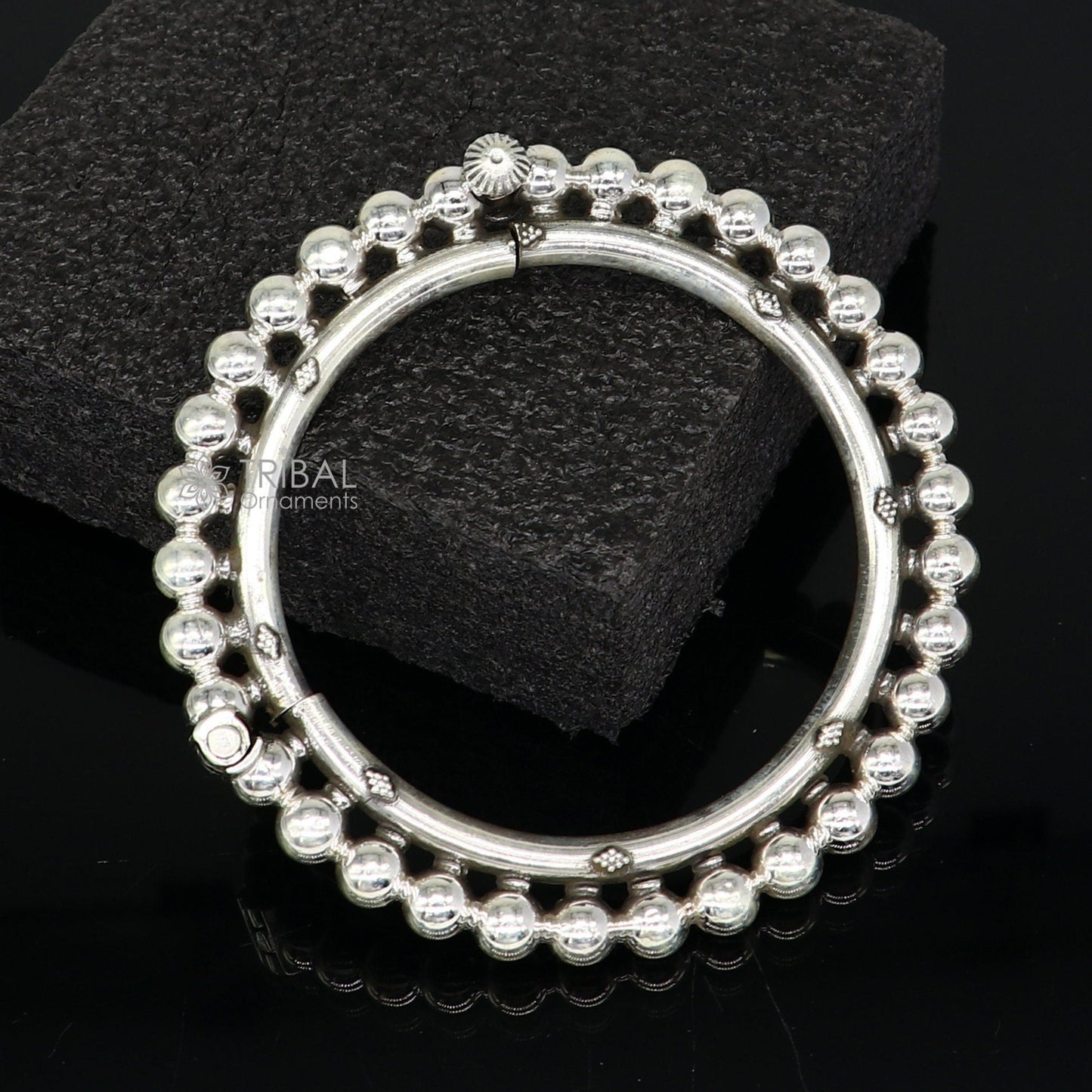 Amazing 925 sterling silver flower design unique style handmade bangle bracelet , best brides collection wedding jewelry from india nba411 - TRIBAL ORNAMENTS