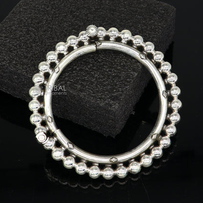 Amazing 925 sterling silver flower design unique style handmade bangle bracelet , best brides collection wedding jewelry from india nba411 - TRIBAL ORNAMENTS