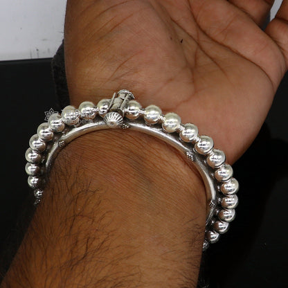 Amazing 925 sterling silver flower design unique style handmade bangle bracelet , best brides collection wedding jewelry from india nba411 - TRIBAL ORNAMENTS