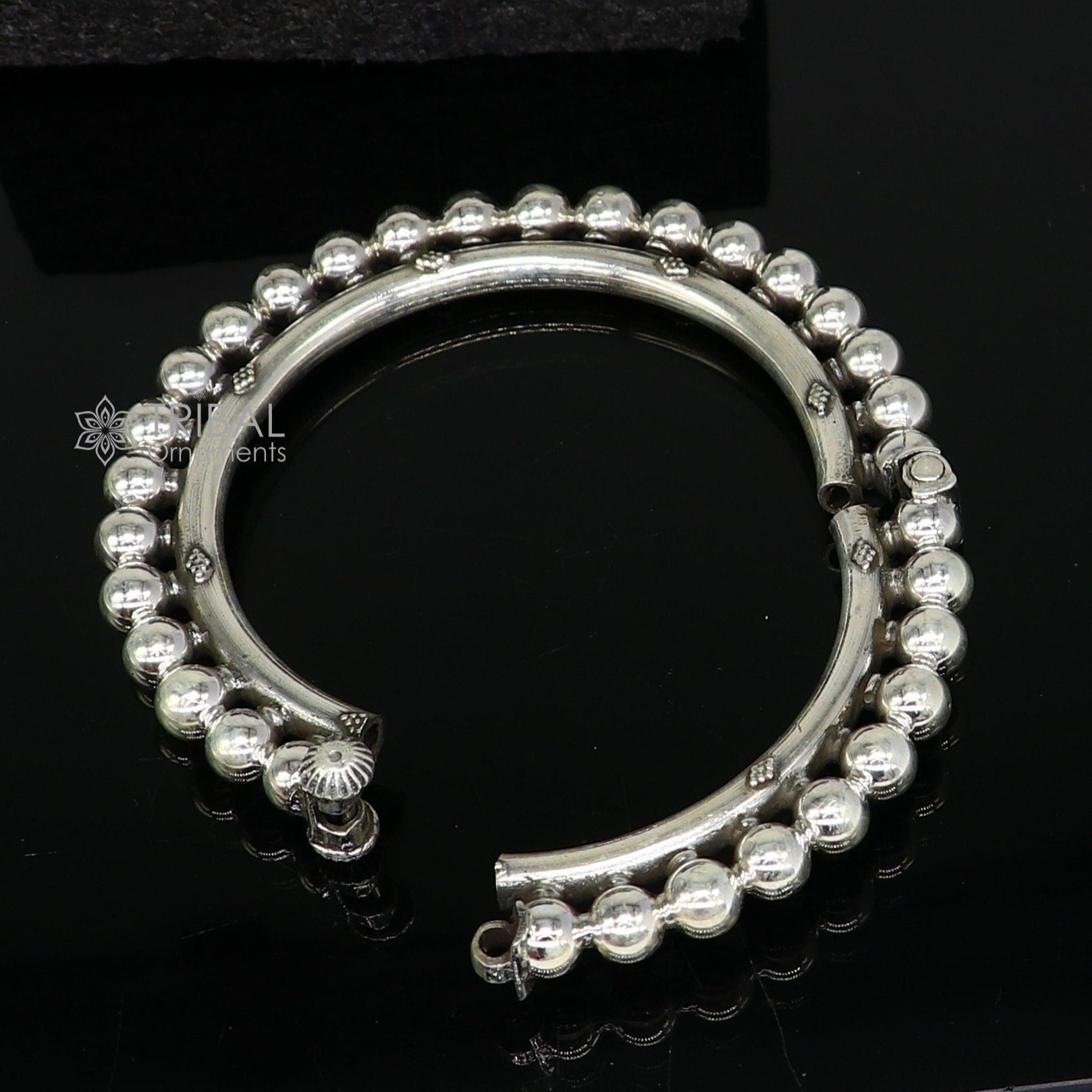 Amazing 925 sterling silver flower design unique style handmade bangle bracelet , best brides collection wedding jewelry from india nba411 - TRIBAL ORNAMENTS