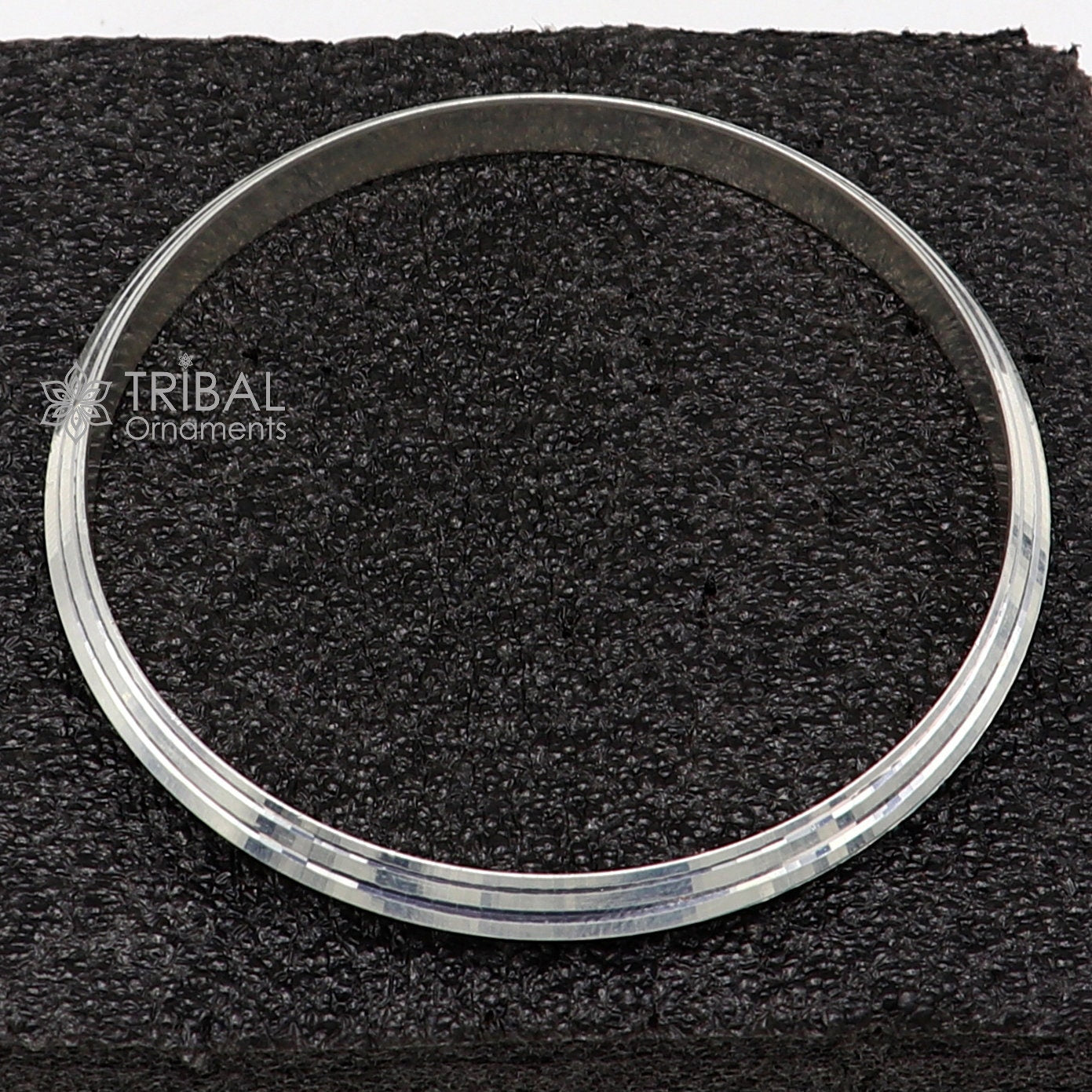 Sterling silver Punjabi Sikha bangle bracelet by Tribal Ornaments, all-sized men's and women's kada for daily wear.