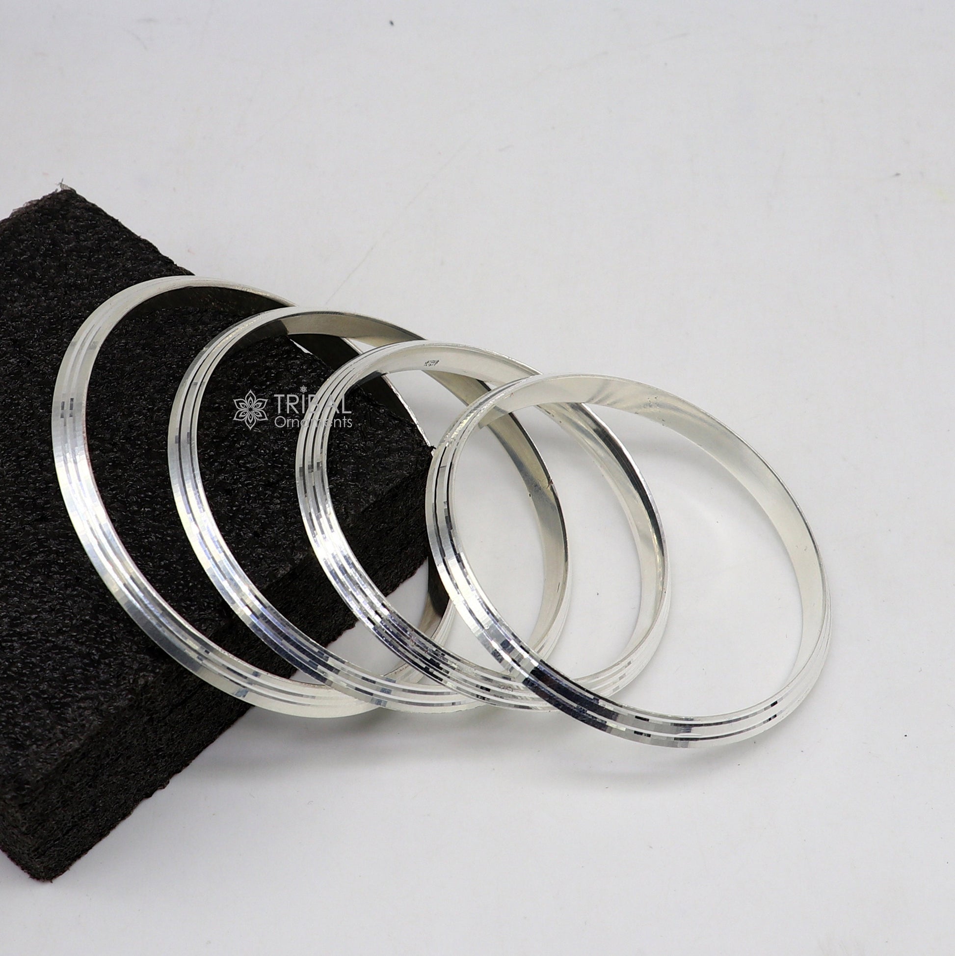 Sterling silver Punjabi Sikha bangle bracelet by Tribal Ornaments, all-sized men's and girls' kada for daily wear.