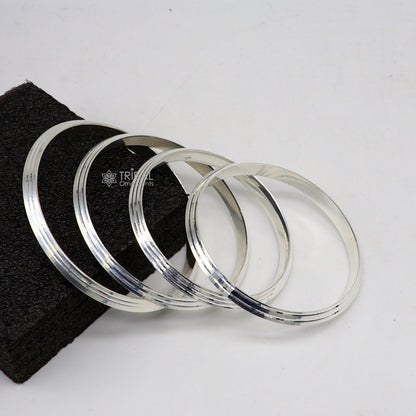 Sterling silver Punjabi Sikha bangle bracelet by Tribal Ornaments, all-sized men's and girls' kada for daily wear.