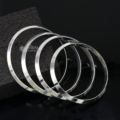 Sterling silver Punjabi Sikha bangle bracelet by Tribal Ornaments, handmade, all-sized men's and girls daily use jewelry.