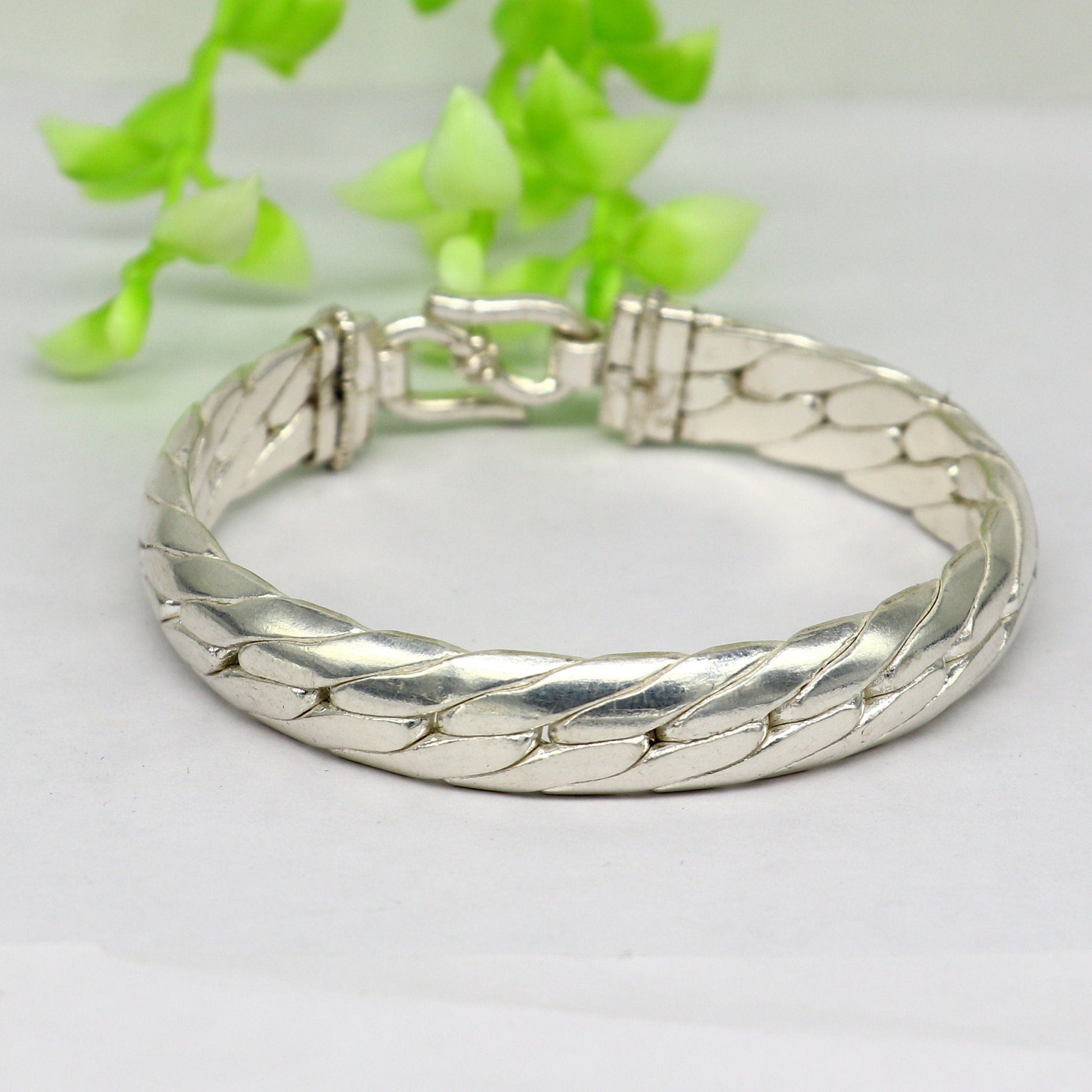 925 sterling silver handmade gorgeous bright shining bangle bracelet kada, fabulous unisex gifting jewelry personalized gift jewelry nsk747 - TRIBAL ORNAMENTS