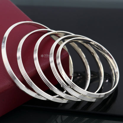 925 sterling silver Punjabi Sikha bangle bracelet by Tribal Ornaments, all-sized men's and women's daily jewelry.