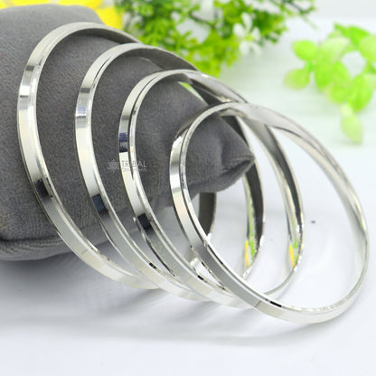 Sterling silver Punjabi Sikha bracelet or kada, handmade tribal jewelry, all sizes for men and girls, daily wear silver bangle.
