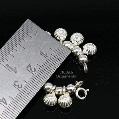 Sterling silver Lord Krishna anklet with vintage design, handcrafted small size Laddu Gopala Krishna ankle bracelet from TRIBAL ORNAMENTS.