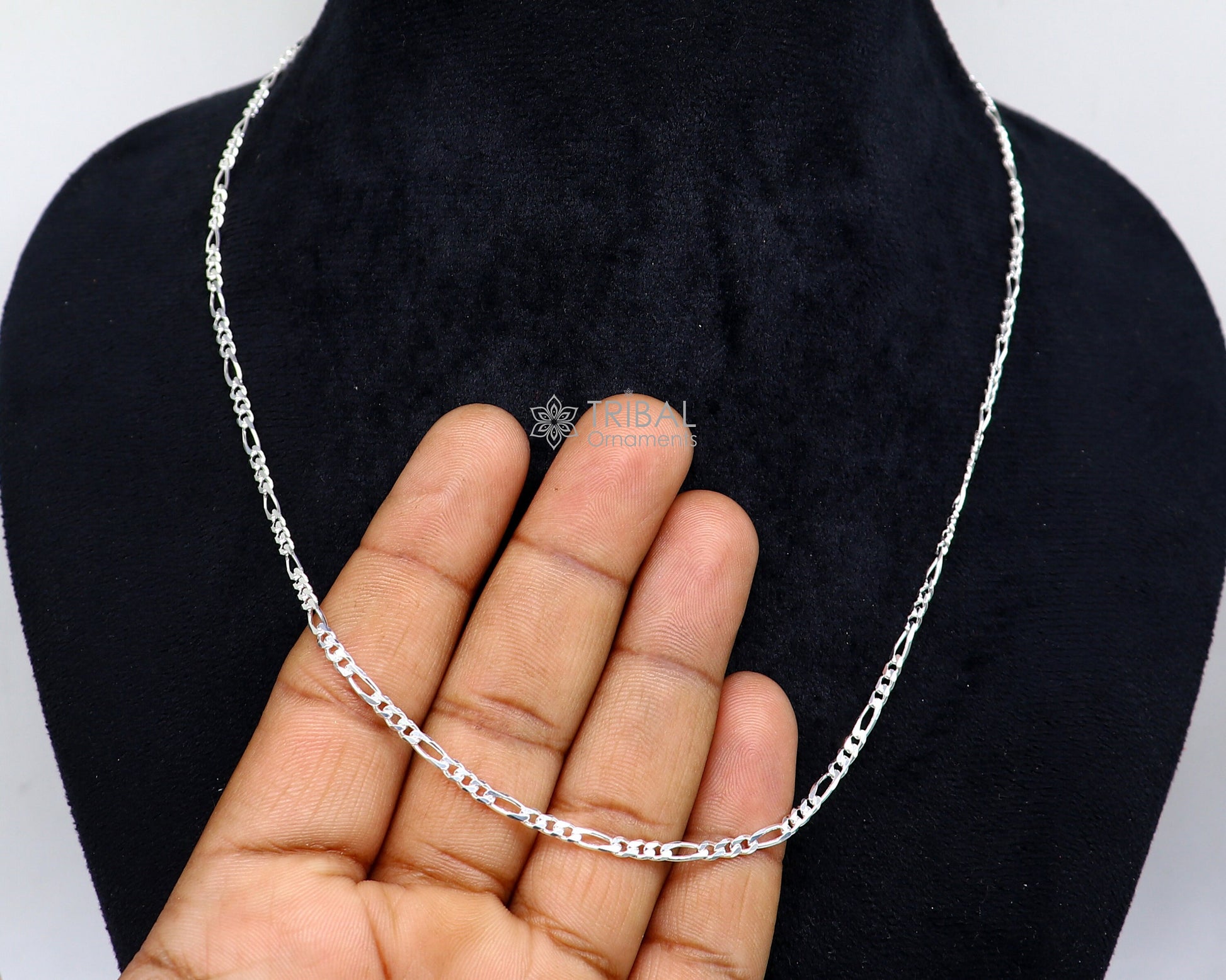 20" or 24" 925 sterling silver 2.5mm solid figaro chains for all outfit delicate unisex jewlery ch235 - TRIBAL ORNAMENTS