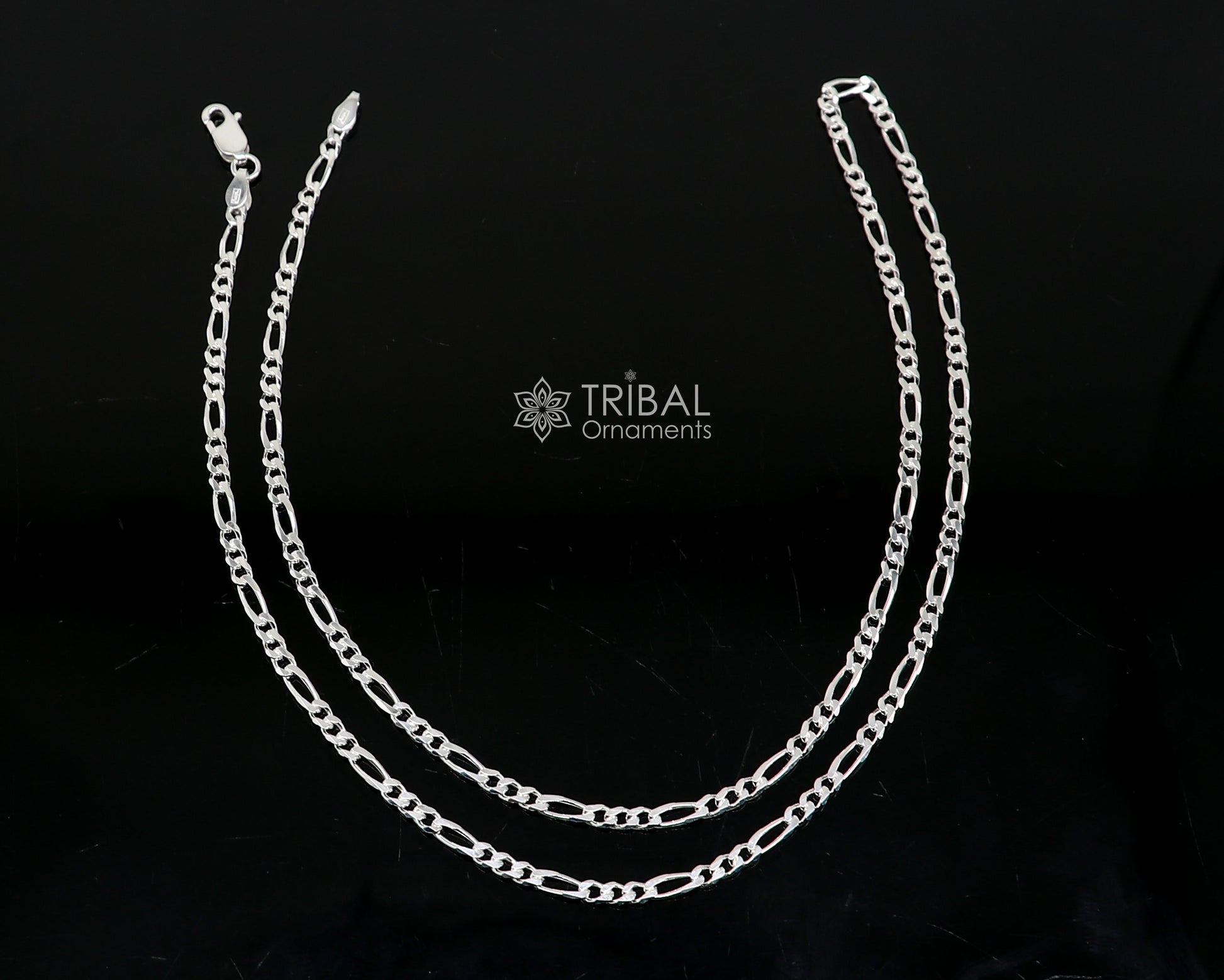 20" or 24" 925 sterling silver 2.5mm solid figaro chains for all outfit delicate unisex jewlery ch235 - TRIBAL ORNAMENTS