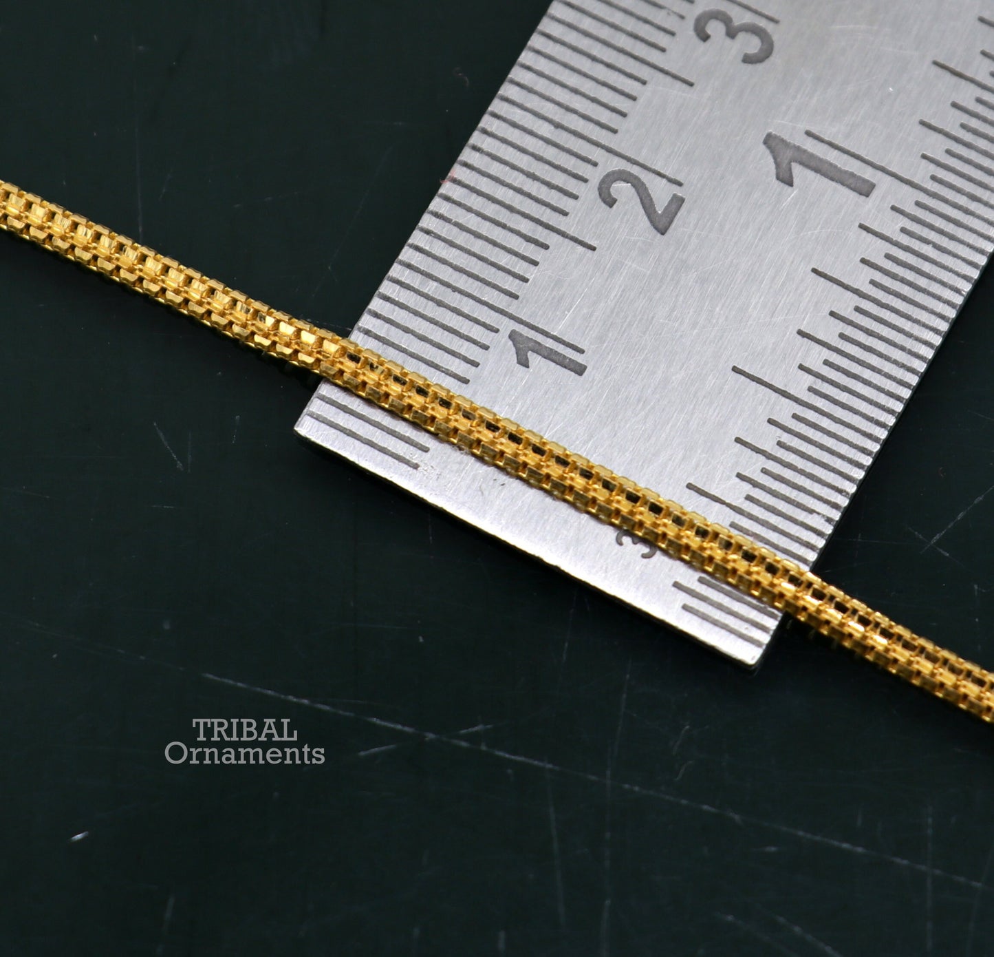 22kt yellow gold handmade Double box chain chain, amazing customized chain best gifting personalized unisex jewelry from India ch551 - TRIBAL ORNAMENTS