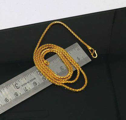 22KT yellow gold customized spotted bombato flexible chain necklace by TRIBAL ORNAMENTS, unisex stylish gold jewelry, hallmarked 916.