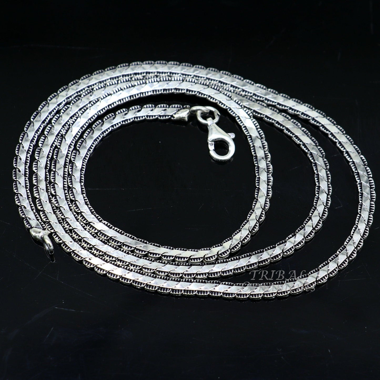 3 mm 18" to 24" long chain 925 sterling silver handmade unique style chain, necklace chain, oxidized silver trendy chain ch164 - TRIBAL ORNAMENTS