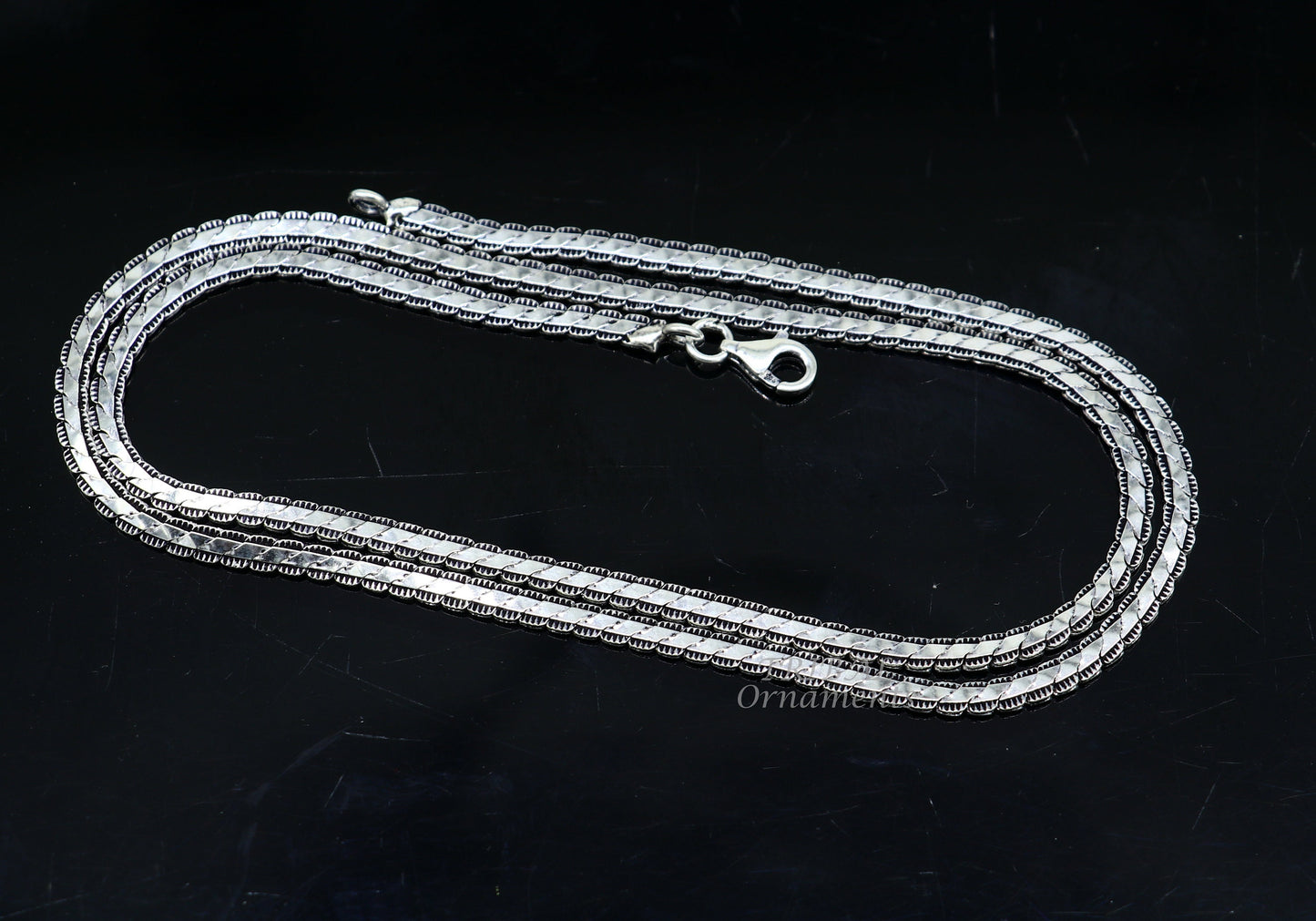 3 mm 18" to 24" long chain 925 sterling silver handmade unique style chain, necklace chain, oxidized silver trendy chain ch164 - TRIBAL ORNAMENTS