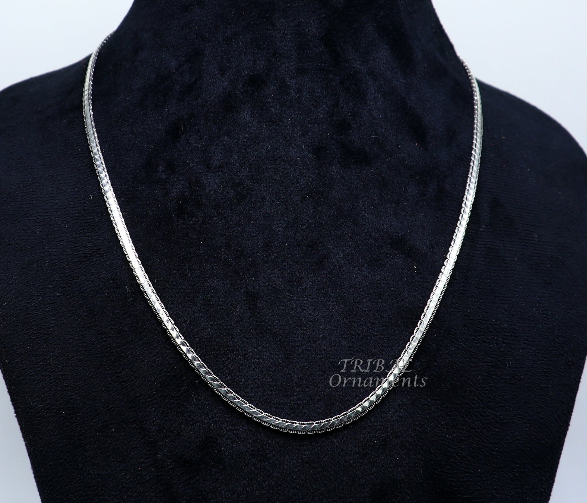 3 mm 18" to 24" long chain 925 sterling silver handmade unique style chain, necklace chain, oxidized silver trendy chain ch164 - TRIBAL ORNAMENTS