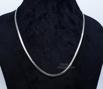 3 mm 925 sterling silver necklace chain with unique handmade style, oxidized silver finish, 18-24 inches long by Tribal Ornaments