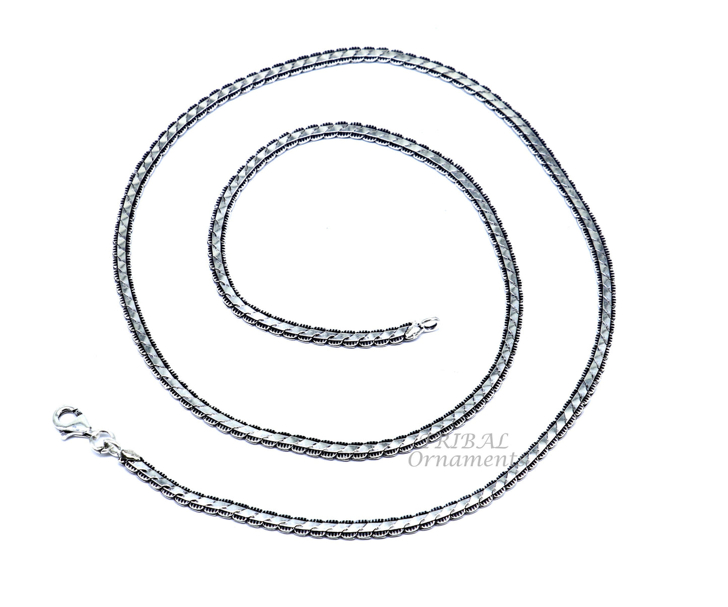 3 mm 18" to 24" long chain 925 sterling silver handmade unique style chain, necklace chain, oxidized silver trendy chain ch164 - TRIBAL ORNAMENTS
