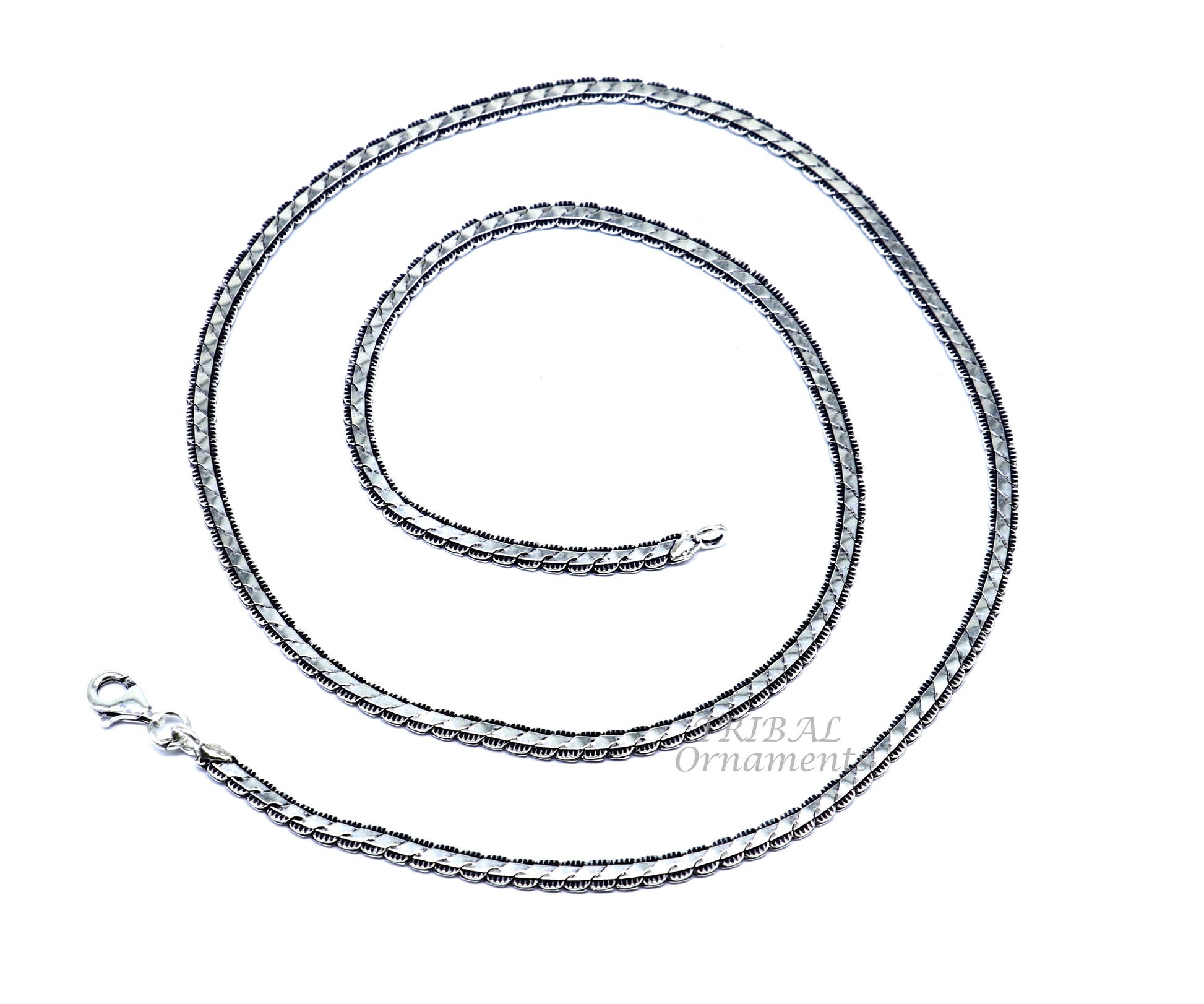 3 mm 18" to 24" long chain 925 sterling silver handmade unique style chain, necklace chain, oxidized silver trendy chain ch164 - TRIBAL ORNAMENTS