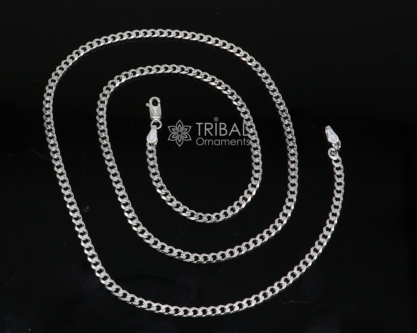 3mm 20"/24" solid 925 sterling silver handmade modern trendy design unique chain necklace giving it a distinctive and stylish look ch232 - TRIBAL ORNAMENTS