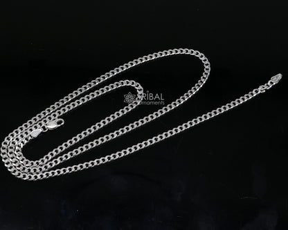 Sterling silver modern trendy chain necklace with unique design, handcrafted by Tribal Ornaments for a stylish, distinctive look.