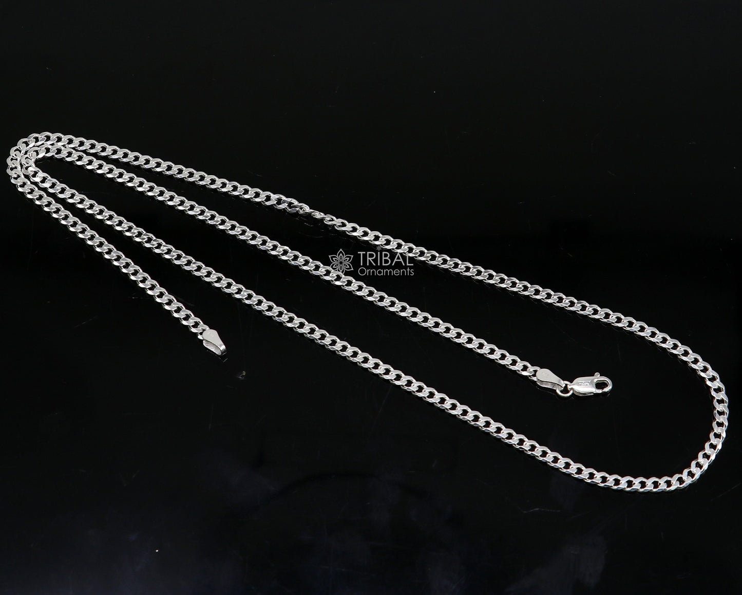 3mm 20"/24" solid 925 sterling silver handmade modern trendy design unique chain necklace giving it a distinctive and stylish look ch232 - TRIBAL ORNAMENTS