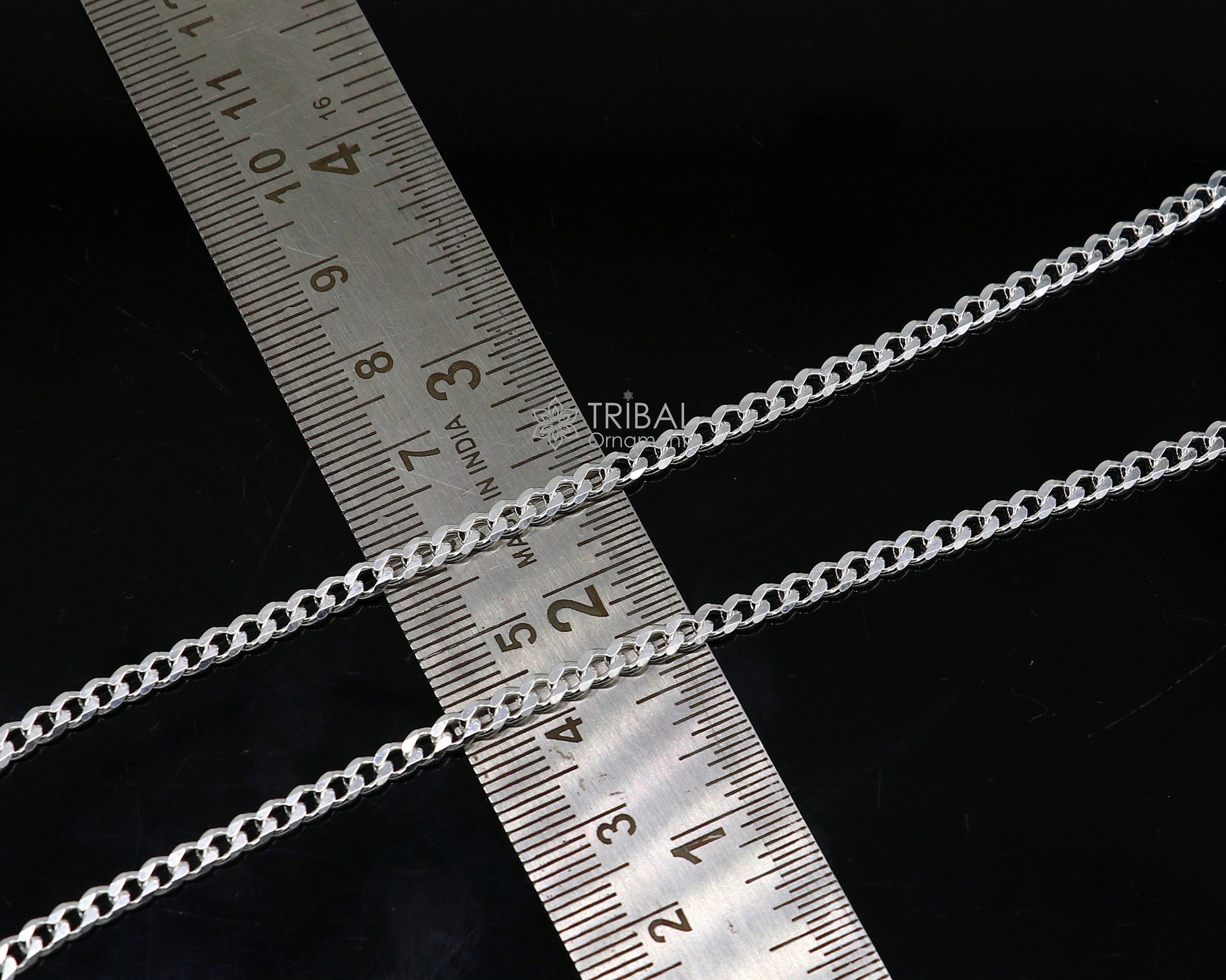 3mm 20"/24" solid 925 sterling silver handmade modern trendy design unique chain necklace giving it a distinctive and stylish look ch232 - TRIBAL ORNAMENTS