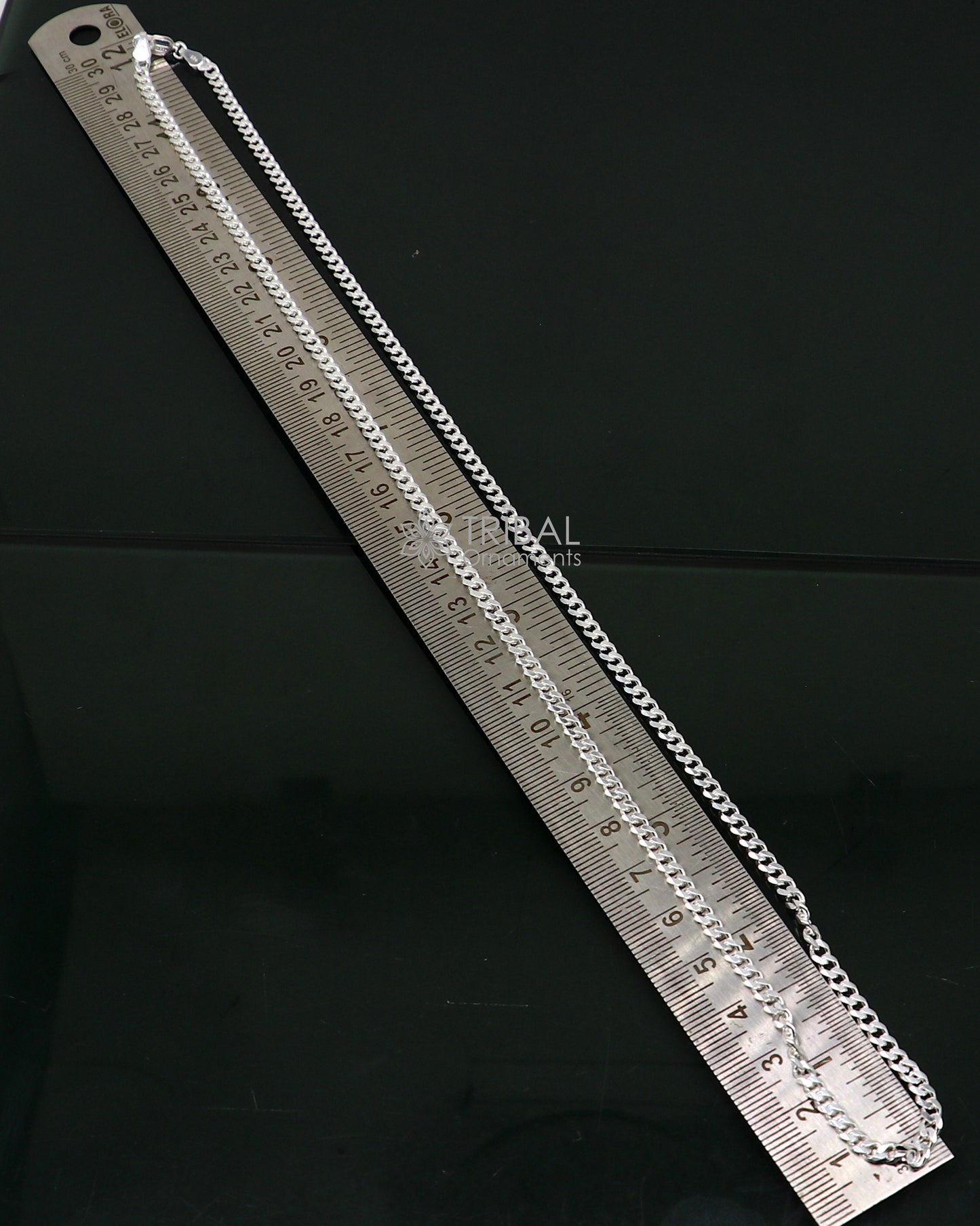 3mm 20"/24" solid 925 sterling silver handmade modern trendy design unique chain necklace giving it a distinctive and stylish look ch232 - TRIBAL ORNAMENTS