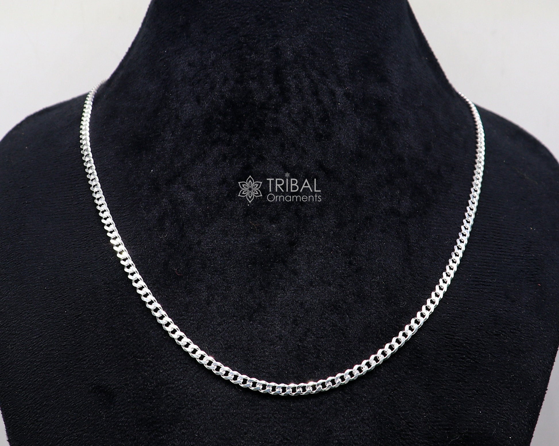 3mm 20"/24" solid 925 sterling silver handmade modern trendy design unique chain necklace giving it a distinctive and stylish look ch232 - TRIBAL ORNAMENTS