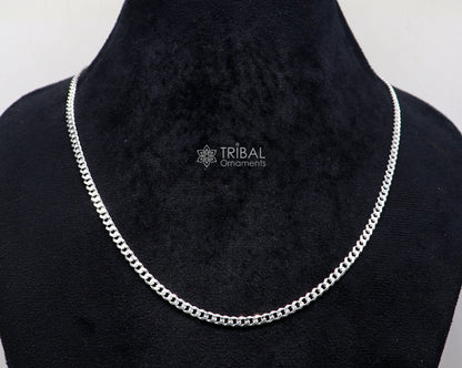 Sterling silver modern trendy chain necklace with a unique, stylish design by TRIBAL ORNAMENTS, featuring intricate handmade details.