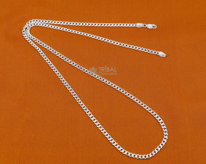 Sterling silver modern trendy chain necklace with unique design from TRIBAL ORNAMENTS, showcasing intricate handmade craftsmanship.