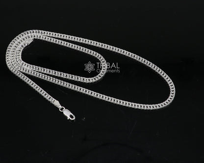 Sterling silver 3mm 20/24-inch modern trendy chain necklace with unique handcrafted design by TRIBAL ORNAMENTS