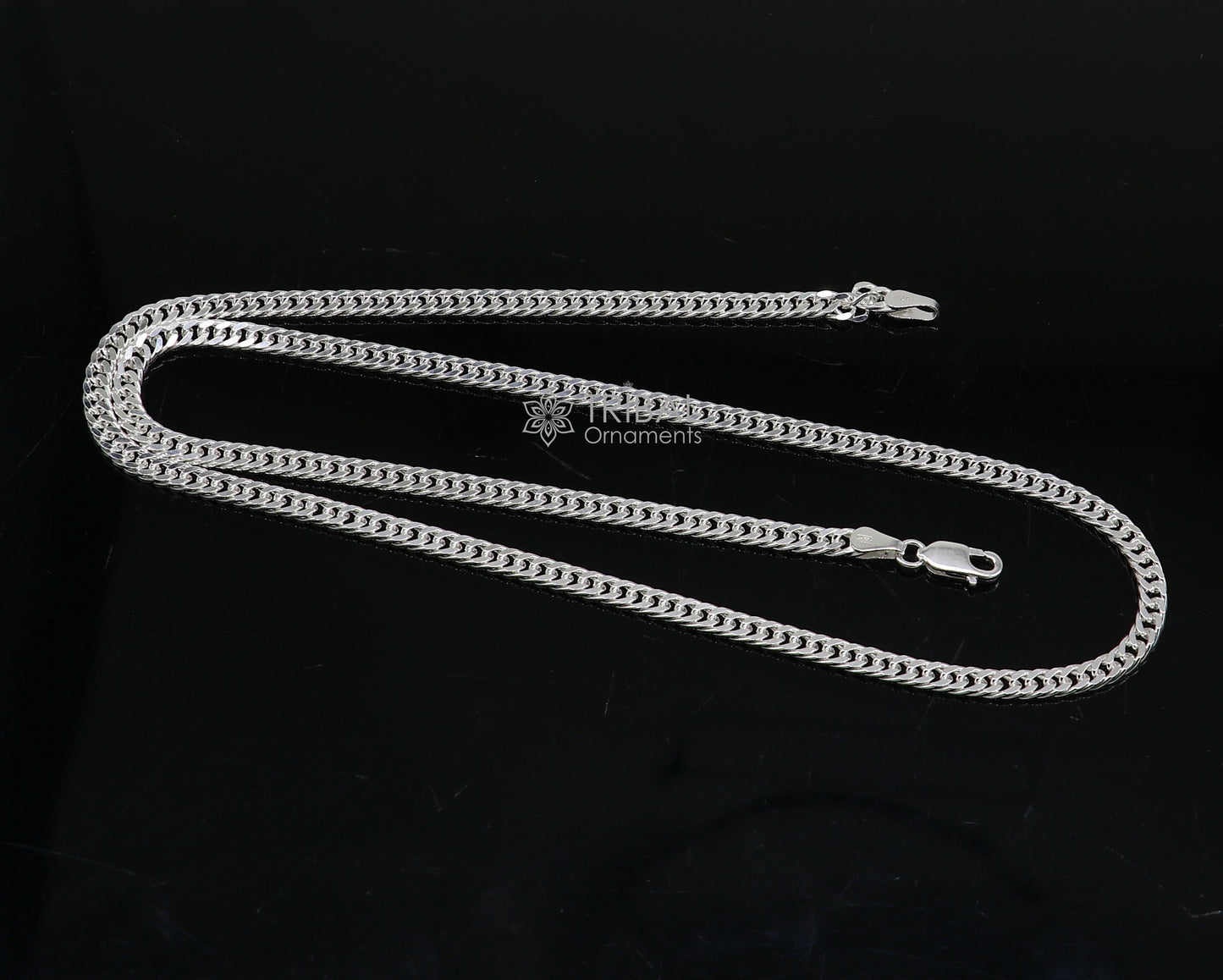 3mm 20"/24" solid 925 sterling silver handmade modern trendy design unique chain necklace giving it a distinctive and stylish look ch233 - TRIBAL ORNAMENTS